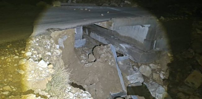 تخریب کامل پل بنه‌اخوند توسط بارندگی