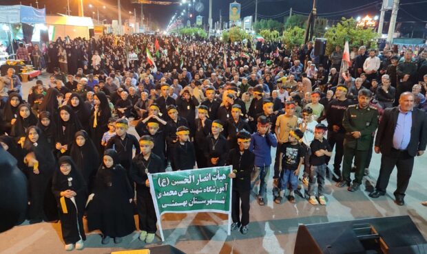 هم‌نوایی دانش‌آموزان بهمئی در سوگواره احلی من العسل